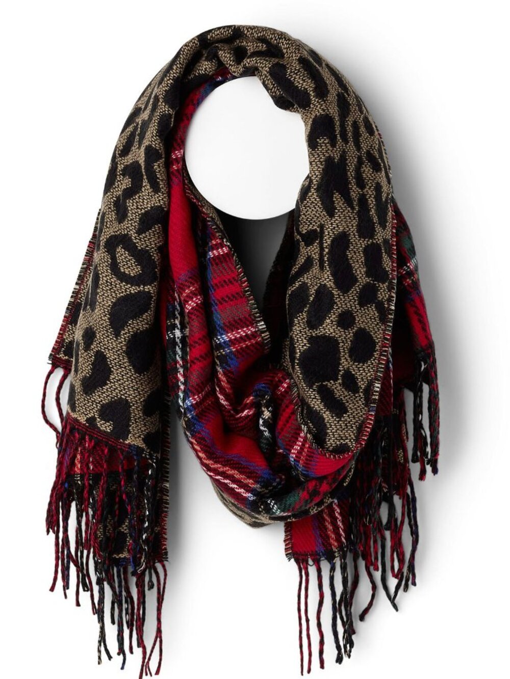 SIMON'S - Beautiful Mixed-Print Large Blanket Scarf
